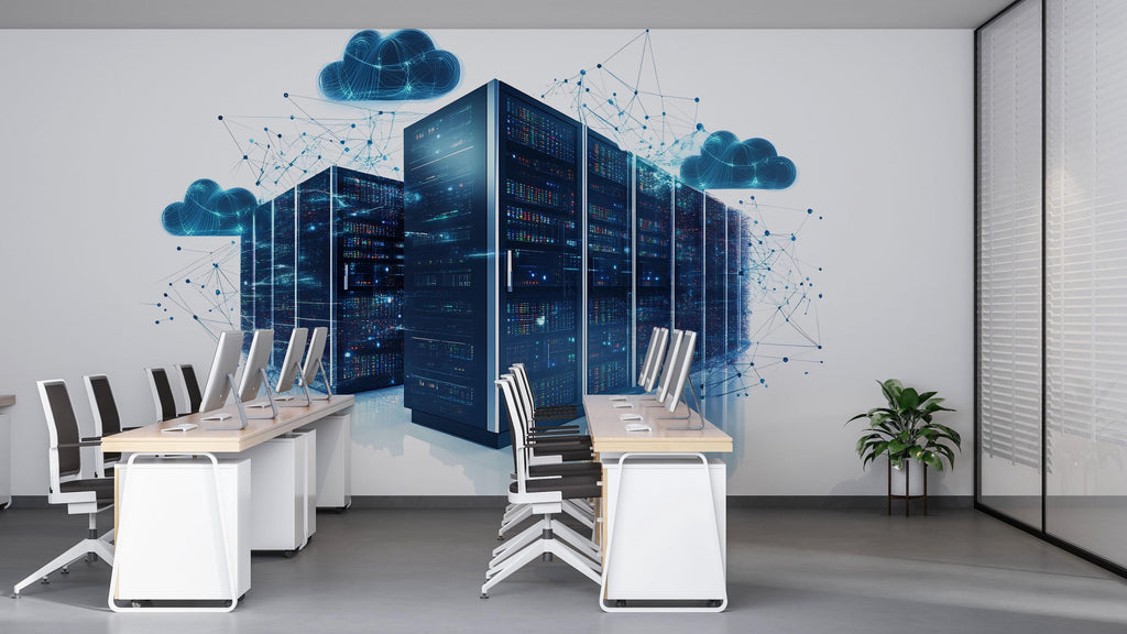 Cloud Computing Server Room Wall Decal, Data Center Office Wall Sticker, IT Infrastructure Wall Art, Tech Company Decor, Cyber Security