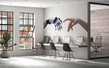Load image into Gallery viewer, AI Human Connection Wall Decal, Robot Hand Office Wall Sticker, Artificial Intelligence Wall Art, Technology Office Decor, Innovation Mural