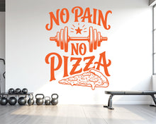 Load image into Gallery viewer, No Pain No Pizza Gym Wall Decal, Inspirational Words, Couple Gym Decal, Fitness Collage, Gym Wall Art Motivational Art 1154RS