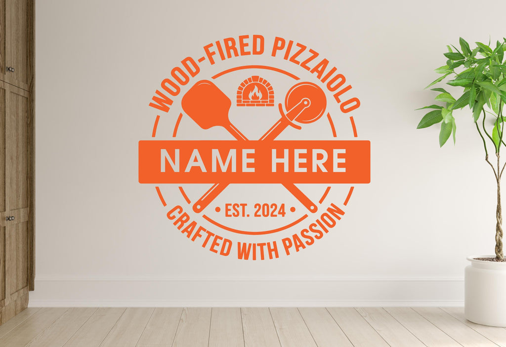 Pizza Wall Decal | Restaurant Pizzeria Decor | Pizzeria art | Custom Name