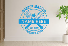 Load image into Gallery viewer, Burger Wall Decal | Restaurant Burger Decor | Burger art | Custom Name
