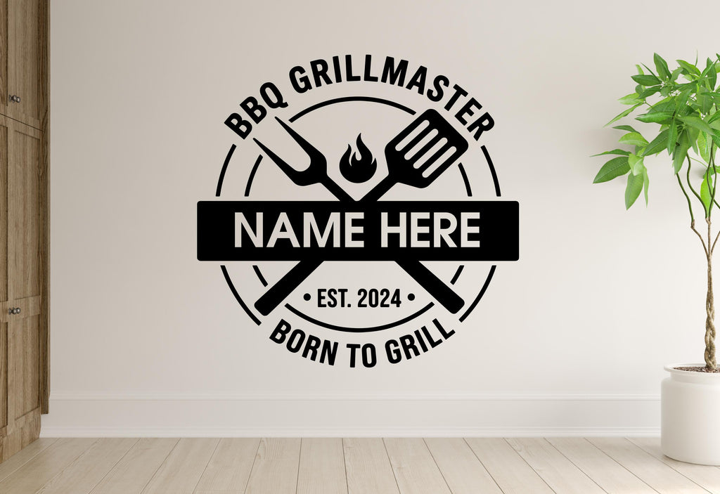 BBQ Wall Decal | Restaurant BBQ Decor | Barbecue Time wall art | Custom Name
