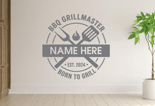 Load image into Gallery viewer, BBQ Wall Decal | Restaurant BBQ Decor | Barbecue Time wall art | Custom Name