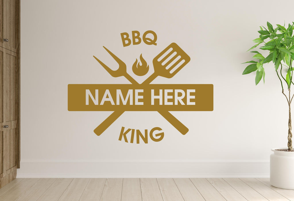 BBQ Grillmaster Wall Decal | Custom Name Barbecue Time Art