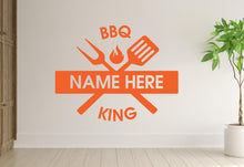 Load image into Gallery viewer, BBQ Grillmaster Wall Decal | Custom Name Barbecue Time Art