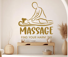 Load image into Gallery viewer, Massage Wall Decal | Modern Spa Salon Decor | Vinyl Sticker for Beauty Saloon | Professional Studio Art Design 1167RS