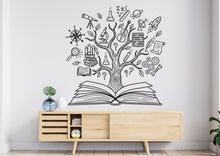 Load image into Gallery viewer, Book Tree School wall decal, book shelves decor, library wall decal, education decals, reading room, nurseries school gifts 1161RS