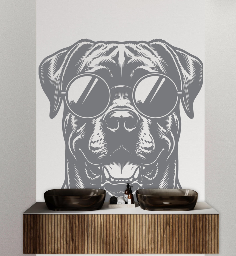 Cane Corso Happy Dog with Sunglasses Dog wall decal Dog decor Dog kids Dog wall art Decal Dog Lover Animals Dog Wall Bathroom Decals 435DE