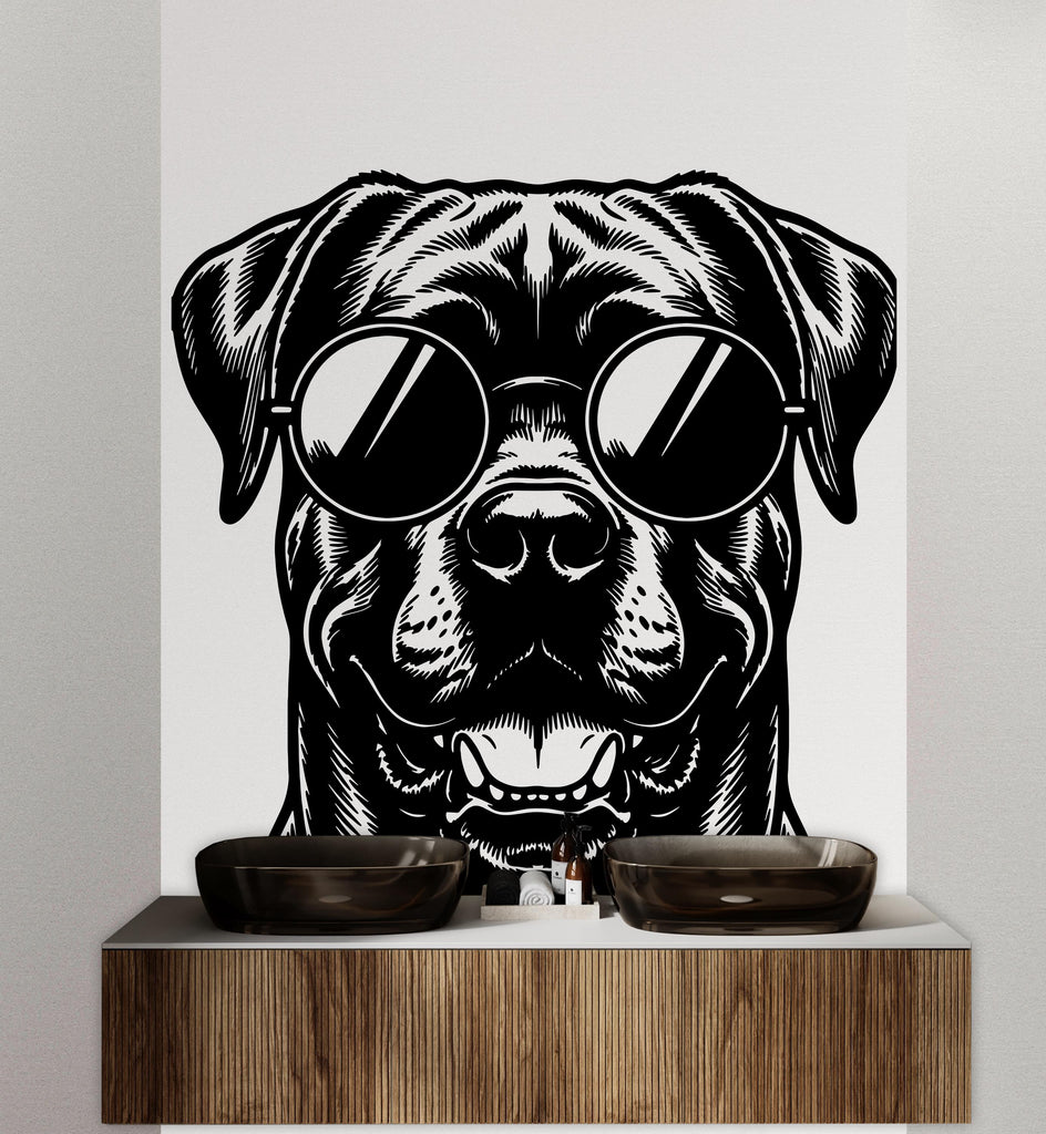 Cane Corso Happy Dog with Sunglasses Dog wall decal Dog decor Dog kids Dog wall art Decal Dog Lover Animals Dog Wall Bathroom Decals 435DE
