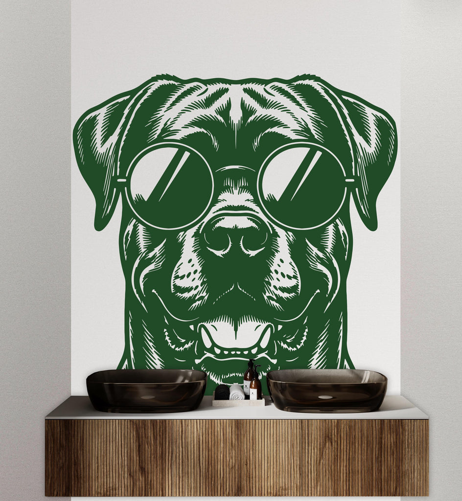 Cane Corso Happy Dog with Sunglasses Dog wall decal Dog decor Dog kids Dog wall art Decal Dog Lover Animals Dog Wall Bathroom Decals 435DE