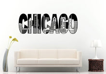 Load image into Gallery viewer, Chicago City Town United States Of America Landmark Skyline View Tall Buildings Bridges Wall Decal Vinyl Sticker Mural Room Decor L1035