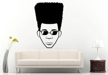 Load image into Gallery viewer, African American Man Guy Boy With An Afro Hair Salon Style Hair Band Sun Glasses Swag Wall Decal Vinyl Sticker Mural Room Decor L1054