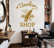 Load image into Gallery viewer, Barber Wall Decal, Barber Wall Decal, Barbershop Wall Decor, Custom Decals Razor Wall Art 1174RS
