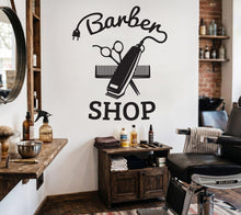 Load image into Gallery viewer, Barber Wall Decal, Barber Wall Decal, Barbershop Wall Decor, Custom Decals Razor Wall Art 1174RS