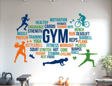 Load image into Gallery viewer, Gym Wall Decal, Inspirational Words, Gym Decal, Fitness Collage, Gym Wall Art Gym Decor Gym Wall Decor Motivational Art 1184RS