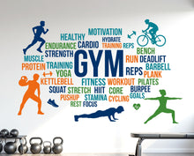 Load image into Gallery viewer, Gym Wall Decal, Inspirational Words, Gym Decal, Fitness Collage, Gym Wall Art Gym Decor Gym Wall Decor Motivational Art 1184RS