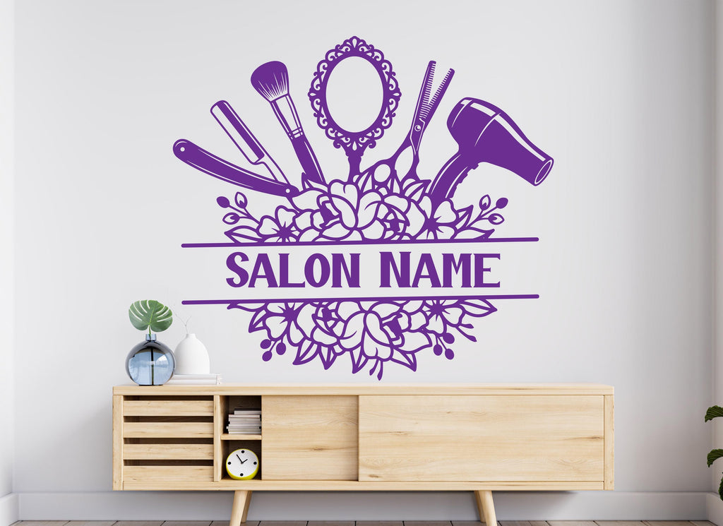 Beauty Salon Hair Stylist wall decor Hairdresser Salon Manicure Hair Hairdresser Women Girl Room Gifts Her Vinyl Wall Art Stickers 1188RS