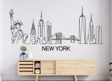 Load image into Gallery viewer, New York City Skyline Wall Decal Sticker City New York Wall Decal Vinyl Sticker Home Decor Headboard Decal Living Room Office 1187RS