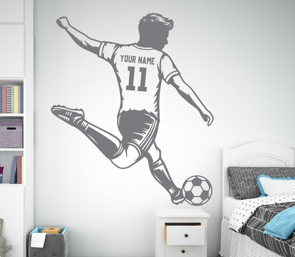 Soccer wall decor, Football Wall Decal Sport Vinyl, Football stickers, Boys Passion, Goal Wall Art, Wall Stickers, Kids Room, Decor 1189RS