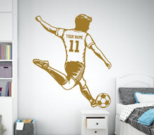 Load image into Gallery viewer, Soccer wall decor, Football Wall Decal Sport Vinyl, Football stickers, Boys Passion, Goal Wall Art, Wall Stickers, Kids Room, Decor 1189RS