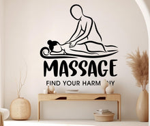 Load image into Gallery viewer, Massage Wall Decal | Modern Spa Salon Decor | Vinyl Sticker for Beauty Saloon | Professional Studio Art Design 1167RS