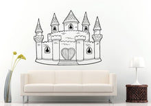 Load image into Gallery viewer, Princess Love Heart Cute Pretty Beautiful Castle Mansion Kids Children Toddler Baby Girls Wall Decal Vinyl Sticker Mural Room Decor L1083