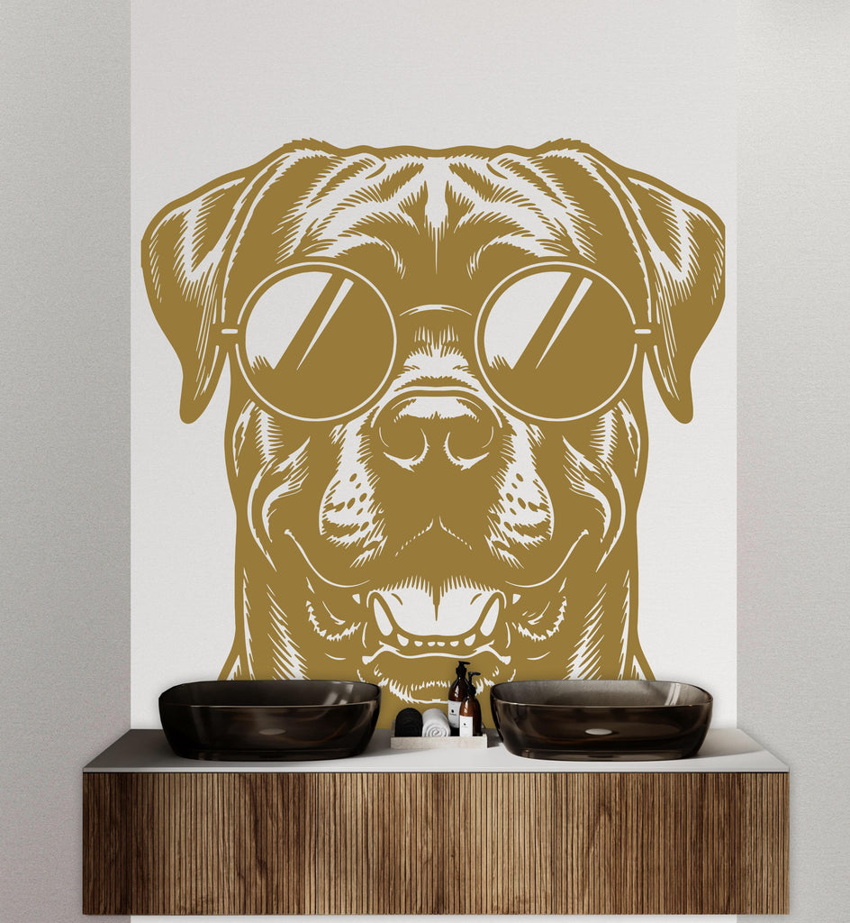 Cane Corso Happy Dog with Sunglasses Dog wall decal Dog decor Dog kids Dog wall art Decal Dog Lover Animals Dog Wall Bathroom Decals 435DE