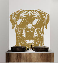 Load image into Gallery viewer, Cane Corso Happy Dog with Sunglasses Dog wall decal Dog decor Dog kids Dog wall art Decal Dog Lover Animals Dog Wall Bathroom Decals 435DE