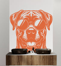 Load image into Gallery viewer, Cane Corso Happy Dog with Sunglasses Dog wall decal Dog decor Dog kids Dog wall art Decal Dog Lover Animals Dog Wall Bathroom Decals 435DE