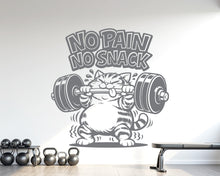 Load image into Gallery viewer, Funny Cat Gym Wall Decal No Pain No Snack fitness Decor Workout Art Vinyl Lover Strong Gym Wall Bedroom Workout Motivation Crossfit 1168RS