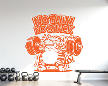 Load image into Gallery viewer, Funny Cat Gym Wall Decal No Pain No Snack fitness Decor Workout Art Vinyl Lover Strong Gym Wall Bedroom Workout Motivation Crossfit 1168RS