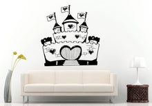 Load image into Gallery viewer, Princess Love Heart Cute Pretty Beautiful Castle Mansion Kids Children Toddler Baby Girls Wall Decal Vinyl Sticker Mural Room Decor L1082