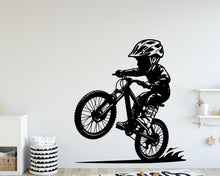 Load image into Gallery viewer, Little Boy Bicycle Wall Decal, Bike Wall sticker, Bicycle wall art Kids room Decal 0441DE