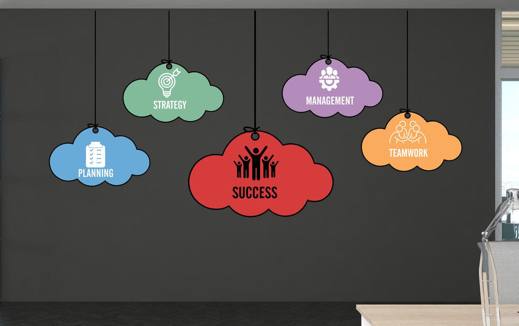 Success wall decal, Teamwork Office Wall Decor, Management, Planning Idea Teamwork Business Office Decoration Stickers Mural Gift 1191RS
