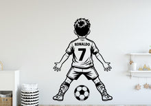 Load image into Gallery viewer, Soccer Player wall decal, Football Wall Decal Sport Vinyl, Football stickers Boys Passion Shoot your Goal Stickers, Kids Room 443DE