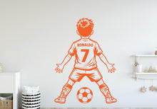 Load image into Gallery viewer, Soccer Player wall decal, Football Wall Decal Sport Vinyl, Football stickers Boys Passion Shoot your Goal Stickers, Kids Room 443DE
