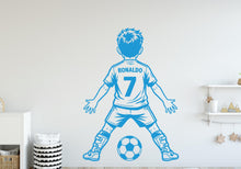 Load image into Gallery viewer, Soccer Player wall decal, Football Wall Decal Sport Vinyl, Football stickers Boys Passion Shoot your Goal Stickers, Kids Room 443DE