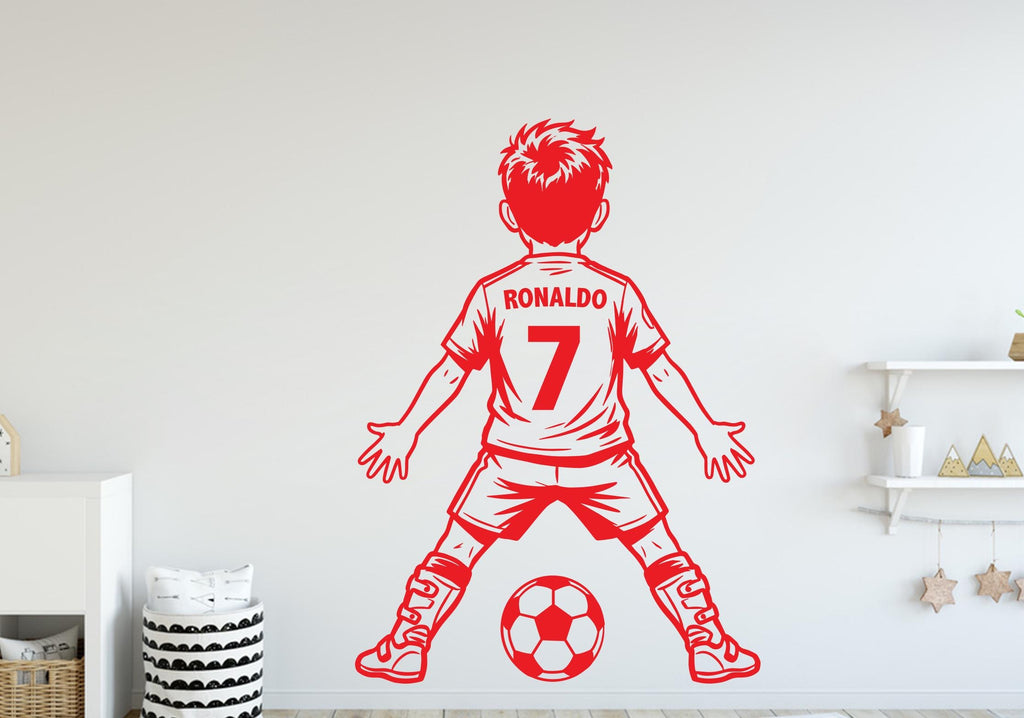 Soccer Player wall decal, Football Wall Decal Sport Vinyl, Football stickers Boys Passion Shoot your Goal Stickers, Kids Room 443DE