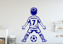 Load image into Gallery viewer, Soccer Player wall decal, Football Wall Decal Sport Vinyl, Football stickers Boys Passion Shoot your Goal Stickers, Kids Room 443DE