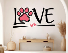 Load image into Gallery viewer, Love Paw wall decal Dad Dog decor Dog wall art Decal Dog Lover Animals wall decal Dog Wall Bathroom Wall Decals Stickers Vinyl 1171RS