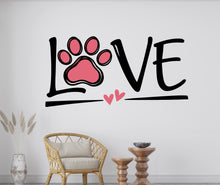 Load image into Gallery viewer, Love Paw wall decal Dad Dog decor Dog wall art Decal Dog Lover Animals wall decal Dog Wall Bathroom Wall Decals Stickers Vinyl 1171RS