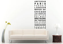 Load image into Gallery viewer, Major City Names Of The World Wall Decal Vinyl Sticker Mural Room Decor L1089
