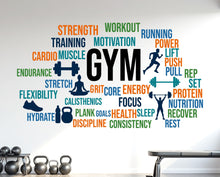 Load image into Gallery viewer, Gym Wall Decal, Inspirational Words, Gym Decal, Fitness Collage, Gym Wall Art Gym Decor Gym Wall Decor Motivational Art 1183RS
