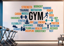 Load image into Gallery viewer, Gym Wall Decal, Inspirational Words, Gym Decal, Fitness Collage, Gym Wall Art Gym Decor Gym Wall Decor Motivational Art 1183RS