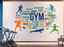 Load image into Gallery viewer, Gym Wall Decal, Inspirational Words, Gym Decal, Fitness Collage, Gym Wall Art Gym Decor Gym Wall Decor Motivational Art 1184RS