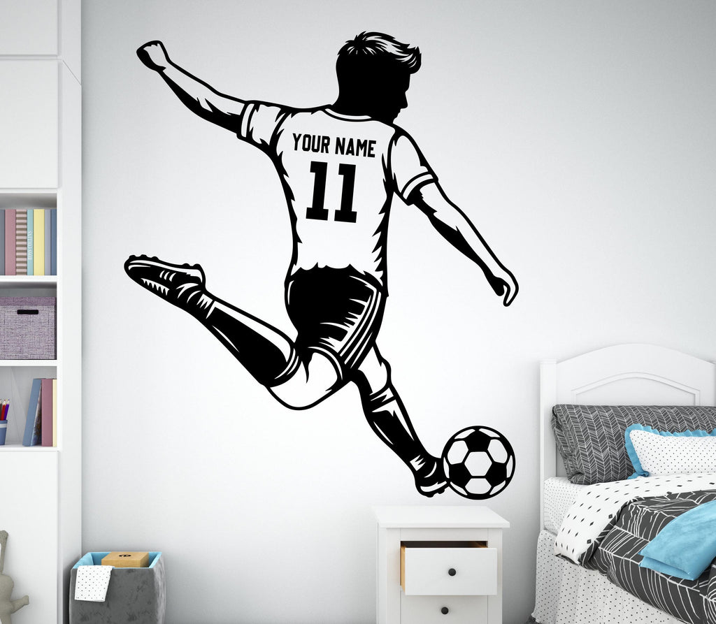 Soccer wall decor, Football Wall Decal Sport Vinyl, Football stickers, Boys Passion, Goal Wall Art, Wall Stickers, Kids Room, Decor 1189RS