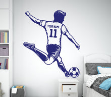 Load image into Gallery viewer, Soccer wall decor, Football Wall Decal Sport Vinyl, Football stickers, Boys Passion, Goal Wall Art, Wall Stickers, Kids Room, Decor 1189RS