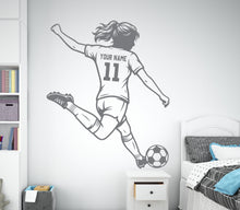Load image into Gallery viewer, Soccer Girl wall decal Sport Wall Decal Kids Decal Personalized Gifts wall Vinyl Wall Sticker Boy Room 1190RS
