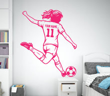 Load image into Gallery viewer, Soccer Girl wall decal Sport Wall Decal Kids Decal Personalized Gifts wall Vinyl Wall Sticker Boy Room 1190RS