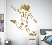 Load image into Gallery viewer, Soccer Girl wall decal Sport Wall Decal Kids Decal Personalized Gifts wall Vinyl Wall Sticker Boy Room 1190RS